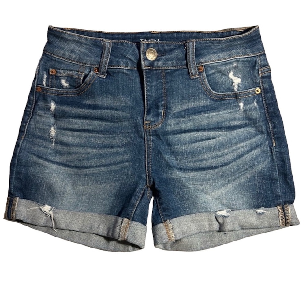 TIME and True Women’s Mid-Rise Rolled Cuff 4” Denim Shorts SIZE 2